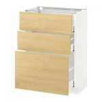 МЕТОД / МАКСИМЕРА Напольный шкаф с 3 ящиками - 60x37 см, Тингсрид под березу, белый МЕТОД / МАКСИМЕРА Напольный шкаф с 3 ящиками - 60x37 см, Тингсрид под березу, белый
