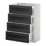 МЕТОД / ФОРВАРА Напольн шкаф 4 фронт панели/4 ящика - 60x37 см, Лаксарби черно-коричневый, белый МЕТОД / ФОРВАРА Напольн шкаф 4 фронт панели/4 ящика - 60x37 см, Лаксарби черно-коричневый, белый