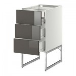МЕТОД / ФОРВАРА Напольн шкаф 3фронт пнл/2низ/2ср ящ - 40x60x60 см, Рингульт глянцевый серый, белый МЕТОД / ФОРВАРА Напольн шкаф 3фронт пнл/2низ/2ср ящ - 40x60x60 см, Рингульт глянцевый серый, белый