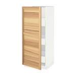 МЕТОД / МАКСИМЕРА Высокий шкаф с ящиками - белый, Торхэмн естественный ясень, 60x60x140 см МЕТОД / МАКСИМЕРА Высокий шкаф с ящиками - белый, Торхэмн естественный ясень, 60x60x140 см