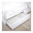MALM высокий каркас кровати/4 ящика белый/Лонсет 160x200 cm