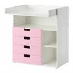 STUVA пеленальный столик с 4 ящиками белый/розовый