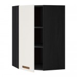 МЕТОД Угловой навесной шкаф с полками - 68x100 см, Мэрста белый, под дерево черный МЕТОД Угловой навесной шкаф с полками - 68x100 см, Мэрста белый, под дерево черный