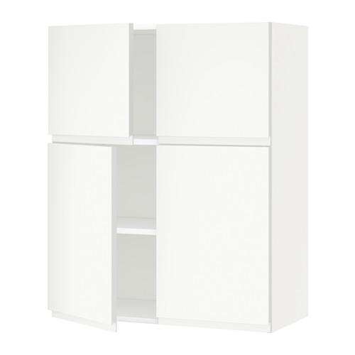 МЕТОД Навесной шкаф с полками/4дверцы - белый, Воксторп белый МЕТОД Навесной шкаф с полками/4дверцы - белый, Воксторп белый