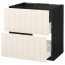 МЕТОД / МАКСИМЕРА Напольн шк п-мойку+2фрнт пнл/2 ящ - под дерево черный, Хитарп белый с оттенком, 80x60 см