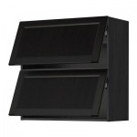 МЕТОД Навесной шкаф/2 дверцы, горизонтал - 80x80 см, Лаксарби черно-коричневый, под дерево черный МЕТОД Навесной шкаф/2 дверцы, горизонтал - 80x80 см, Лаксарби черно-коричневый, под дерево черный