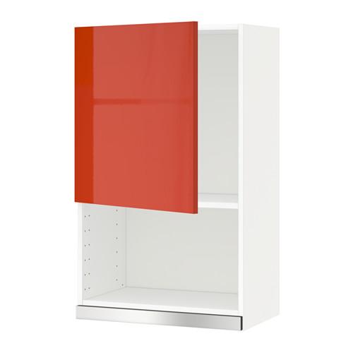МЕТОД Навесной шкаф для СВЧ-печи - белый, Ерста глянцевый оранжевый, 60x100 см