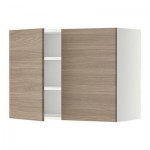 МЕТОД Навесной шкаф с полками/2дверцы - 80x60 см, Брокхульт под грецкий орех светло-серый, белый МЕТОД Навесной шкаф с полками/2дверцы - 80x60 см, Брокхульт под грецкий орех светло-серый, белый