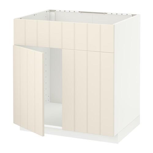 МЕТОД Напольн шкаф п-мойку 2 двр/фрн пнл - белый, Хитарп белый с оттенком МЕТОД Напольн шкаф п-мойку 2 двр/фрн пнл - белый, Хитарп белый с оттенком