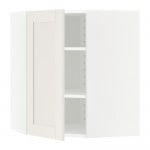 МЕТОД Угловой навесной шкаф с полками - белый, Сэведаль белый, 68x80 см