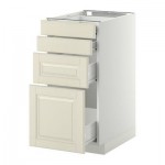 МЕТОД / ФОРВАРА Напольн шкаф 4 фронт панели/4 ящика - 40x60 см, Будбин белый с оттенком, белый МЕТОД / ФОРВАРА Напольн шкаф 4 фронт панели/4 ящика - 40x60 см, Будбин белый с оттенком, белый