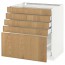 МЕТОД / МАКСИМЕРА Напольный шкаф с 5 ящиками - белый, Экестад дуб, 80x60 см