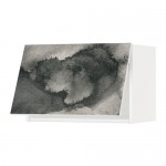 МЕТОД Горизонтальный навесной шкаф - белый, Кальвиа с печатным рисунком, 60x40 см