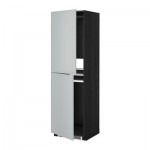 МЕТОД Высок шкаф д холодильн/мороз - 60x60x200 см, Веддинге серый, под дерево черный