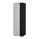 МЕТОД Высок шкаф с полками - 60x60x200 см, Веддинге серый, под дерево черный МЕТОД Высок шкаф с полками - 60x60x200 см, Веддинге серый, под дерево черный