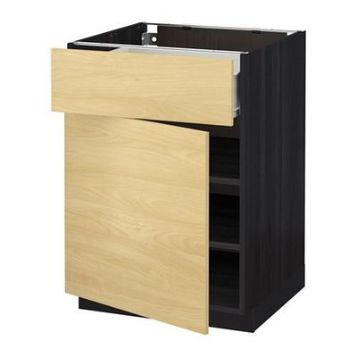 МЕТОД / ФОРВАРА Напольный шкаф с ящиком/дверью - 60x60 см, Тингсрид под березу, под дерево черный МЕТОД / ФОРВАРА Напольный шкаф с ящиком/дверью - 60x60 см, Тингсрид под березу, под дерево черный
