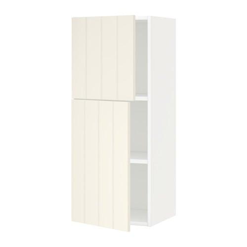 МЕТОД Навесной шкаф с полками/2дверцы - белый, Хитарп белый с оттенком, 40x100 см МЕТОД Навесной шкаф с полками/2дверцы - белый, Хитарп белый с оттенком, 40x100 см