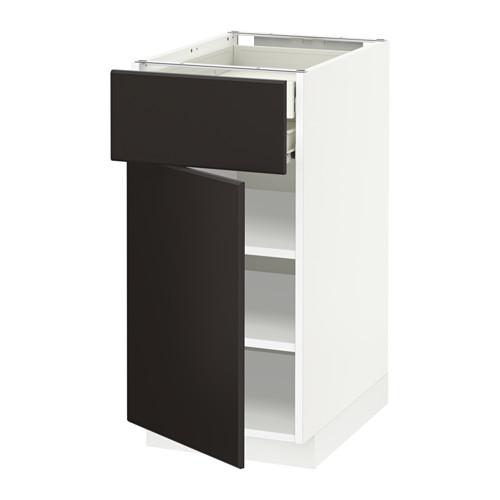 МЕТОД / ФОРВАРА Напольн шкаф двр/фр пнл/плк/2низ ящ - белый, Кунгсбакка антрацит, 40x60 см МЕТОД / ФОРВАРА Напольн шкаф двр/фр пнл/плк/2низ ящ - белый, Кунгсбакка антрацит, 40x60 см
