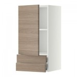 МЕТОД / ФОРВАРА Навесной шкаф с дверцей/2 ящика - 40x80 см, Брокхульт под грецкий орех светло-серый, белый МЕТОД / ФОРВАРА Навесной шкаф с дверцей/2 ящика - 40x80 см, Брокхульт под грецкий орех светло-серый, белый