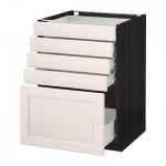 МЕТОД / ФОРВАРА Напольный шкаф с 5 ящиками - 60x60 см, Лаксарби белый, под дерево черный МЕТОД / ФОРВАРА Напольный шкаф с 5 ящиками - 60x60 см, Лаксарби белый, под дерево черный
