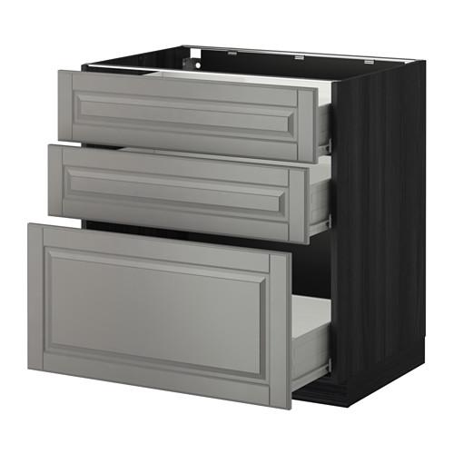 МЕТОД / ФОРВАРА Нплн шк 3 фрнт/3 средн ящика - под дерево черный, Будбин серый, 80x60 см МЕТОД / ФОРВАРА Нплн шк 3 фрнт/3 средн ящика - под дерево черный, Будбин серый, 80x60 см