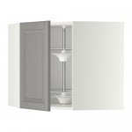 МЕТОД Угл нвсн шкф с вращающ секц - белый, Будбин серый, 68x60 см МЕТОД Угл нвсн шкф с вращающ секц - белый, Будбин серый, 68x60 см