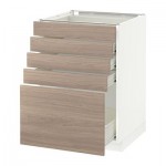 МЕТОД / ФОРВАРА Напольный шкаф с 5 ящиками - 60x60 см, Брокхульт под грецкий орех светло-серый, белый МЕТОД / ФОРВАРА Напольный шкаф с 5 ящиками - 60x60 см, Брокхульт под грецкий орех светло-серый, белый