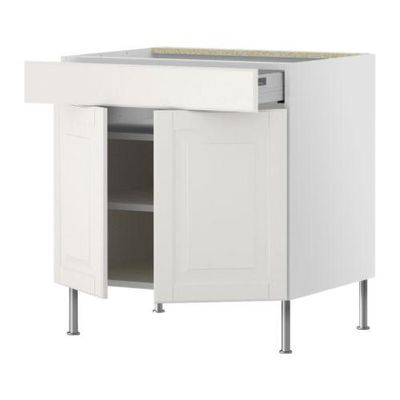 ФАКТУМ Напол шкаф/полки/ящик/2двери - Лидинго белый с оттенком, 80 см ФАКТУМ Напол шкаф/полки/ящик/2двери - Лидинго белый с оттенком, 80 см