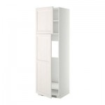 МЕТОД Высокий шкаф д/холодильника/2дверцы - 60x60x200 см, Лаксарби белый, белый