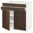 МЕТОД / ФОРВАРА Нап шк д/вар панели/2ящ/2фасада/1ящ - белый, Эдсерум под дерево коричневый