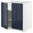 МЕТОД Напол шкаф с полками/2двери - белый, Ерста глянцевый черно-синий, 80x60x80 см