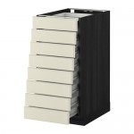 МЕТОД / ФОРВАРА Наполн шкаф 8 фронт/8 низк ящиков - 40x60 см, Будбин белый с оттенком, под дерево черный МЕТОД / ФОРВАРА Наполн шкаф 8 фронт/8 низк ящиков - 40x60 см, Будбин белый с оттенком, под дерево черный