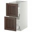 МЕТОД / МАКСИМЕРА Напольн шкаф 2фрнт/2выс ящ - белый, Эдсерум под дерево коричневый, 40x60 см