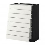 МЕТОД / МАКСИМЕРА Наполн шкаф 8 фронт/8 низк ящиков - под дерево черный, Хэггеби белый, 60x37 см МЕТОД / МАКСИМЕРА Наполн шкаф 8 фронт/8 низк ящиков - под дерево черный, Хэггеби белый, 60x37 см