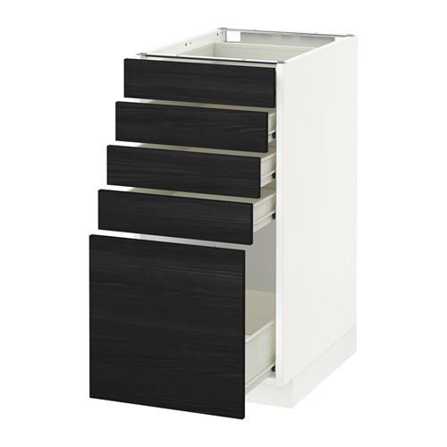МЕТОД / ФОРВАРА Напольный шкаф с 5 ящиками - белый, Тингсрид под дерево черный, 40x60 см