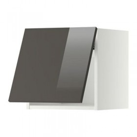 МЕТОД Горизонтальный навесной шкаф - 40x40 см, Рингульт глянцевый серый, белый