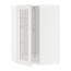 METOD углов навесн шк с врщ скц/сткл дв белый/Сэведаль белый 67.5x67.5x100 cm