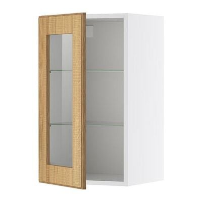 ФАКТУМ Навесной шкаф со стеклянной дверью - Норье дуб, 30x70 см