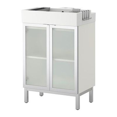 ЛИЛЛОНГЕН Шкаф под раковину с 2 дверц - алюминий, 60x41x92 см ЛИЛЛОНГЕН Шкаф под раковину с 2 дверц - алюминий, 60x41x92 см