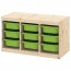 ТРУФАСТ Комбинация д/хранения+контейнерами - светлая беленая сосна/зеленый