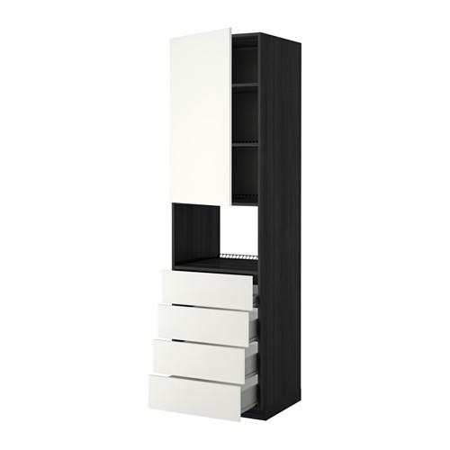 МЕТОД / ФОРВАРА Высок шкаф д/духовки/дверца/4ящика - под дерево черный, Хэггеби белый, 60x60x220 см МЕТОД / ФОРВАРА Высок шкаф д/духовки/дверца/4ящика - под дерево черный, Хэггеби белый, 60x60x220 см