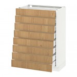 МЕТОД / МАКСИМЕРА Наполн шкаф 8 фронт/8 низк ящиков - белый, Экестад дуб, 60x37 см МЕТОД / МАКСИМЕРА Наполн шкаф 8 фронт/8 низк ящиков - белый, Экестад дуб, 60x37 см