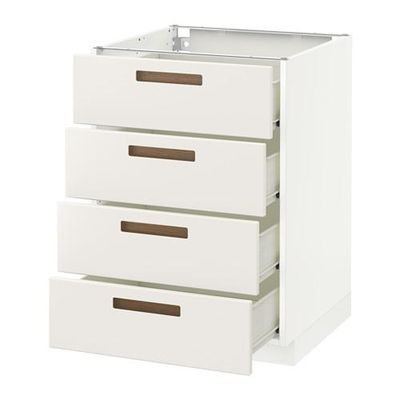 МЕТОД / ФОРВАРА Напольн шкаф 4 фронт панели/4 ящика - 60x60 см, Мэрста белый, белый МЕТОД / ФОРВАРА Напольн шкаф 4 фронт панели/4 ящика - 60x60 см, Мэрста белый, белый