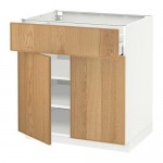 МЕТОД / МАКСИМЕРА Напольный шкаф+ящик/2дверцы - белый, Экестад дуб, 80x60 см МЕТОД / МАКСИМЕРА Напольный шкаф+ящик/2дверцы - белый, Экестад дуб, 80x60 см