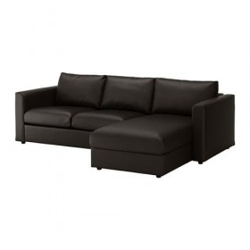 ВИМЛЕ 3-местный диван - с козеткой/Фарста черный
