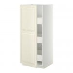 МЕТОД / МАКСИМЕРА Высокий шкаф с ящиками - белый, Будбин белый с оттенком, 60x60x140 см