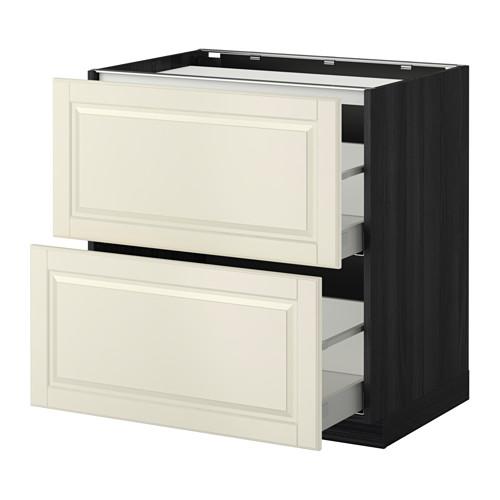 МЕТОД / МАКСИМЕРА Напольн шкаф/2фронт пнл/3ящика - под дерево черный, Будбин белый с оттенком, 80x60 см МЕТОД / МАКСИМЕРА Напольн шкаф/2фронт пнл/3ящика - под дерево черный, Будбин белый с оттенком, 80x60 см
