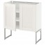 МЕТОД Напол шкаф с полками/2двери - белый, Сэведаль белый, 80x37x60 см