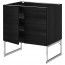 МЕТОД Напол шкаф с полками/2двери - под дерево черный, Тингсрид под дерево черный, 80x60x60 см