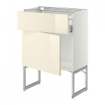 МЕТОД / МАКСИМЕРА Напольный шкаф с ящиком/дверью - 60x37x60 см, Рингульт глянцевый кремовый, белый МЕТОД / МАКСИМЕРА Напольный шкаф с ящиком/дверью - 60x37x60 см, Рингульт глянцевый кремовый, белый